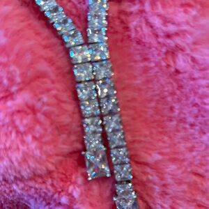 Elegant Silver Big Rhinestone Necklace